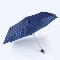 Зонт механический &laquo;Клетка&raquo;, 3 сложения, 8 спиц, R = 48/55 см, D = 110 см, цвет МИКС