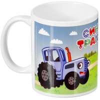 Кружка сублимация, 350 мл, Синий Трактор
