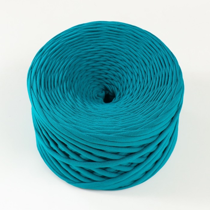 Трикотажная пряжа, ширина 7-9 мм, 100м/295 гр&plusmn;10% (27 - морская волна)