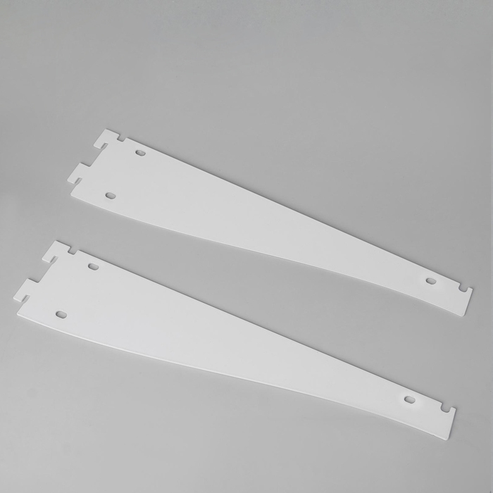 Кронштейн-полкодержатель для стеллажа, 40 см, для полки с перфорацией, цвет белый