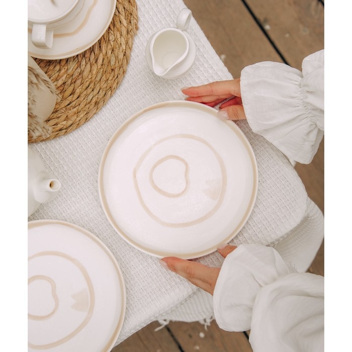 Набор тарелок фарфоровых SL Home &laquo;Гато&raquo;, d=20 см, цвет белый