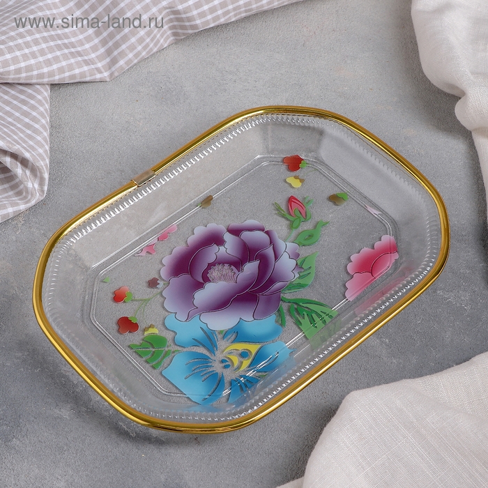 Блюдо прямоугольное &laquo;Блеск&raquo;, 21,7&times;15,3 см, рисунок МИКС