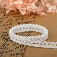 Кружево вязаное, 10 мм &times; 15 &plusmn; 1 м, цвет белый