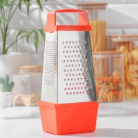 Тёрка &laquo;Комфорт&raquo;, 4 грани и контейнер 450 мл, 11&times;8,5&times;27 см, цвет МИКС