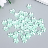 Бусины для творчества пластик "Цветочек жемчужный" набор 40 шт зелёный 1,5х1,5 см