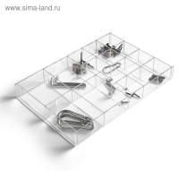 Подставка для презентации, 16 ячеек, 31&times;20,3&times;3,8 оргстекло 2 мм, В ЗАЩИТНОЙ ПЛЁНКЕ