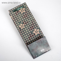 Пакет подарочный под бутылку, упаковка, &laquo;23 февраля&raquo;, 36 х 13 х 10 см