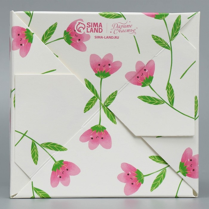 Коробка подарочная для цветов с PVC крышкой, упаковка, &laquo;Воспитателю&raquo;, 12 х 12 х 12 см