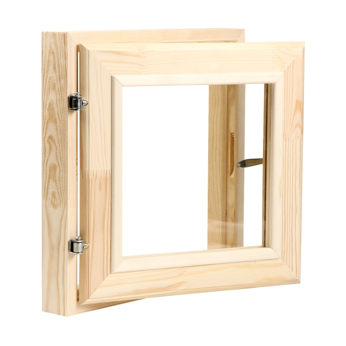 Окно, 40&times;40см, двойное стекло, наружнее открывание, ХВОЯ