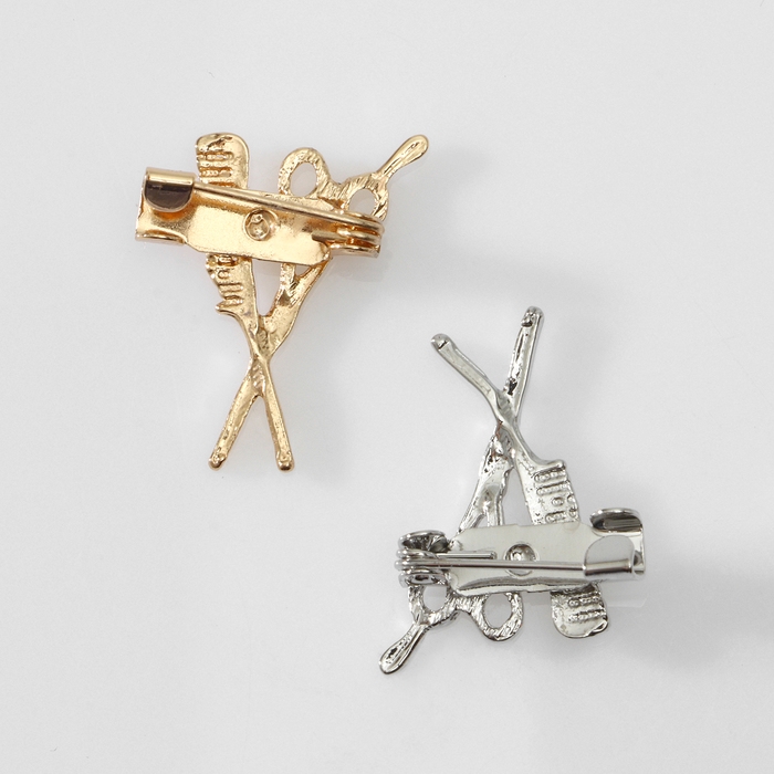 Брошь &laquo;Парикмахер&raquo; мини, цвет МИКС (неделимая фасовка 12 шт., цена за шт.)