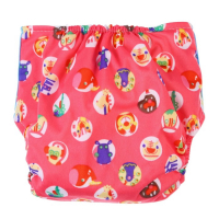 Многоразовый подгузник &laquo;Веселые зверята&raquo;, 3-15 кг, цвет красный, Крошка Я