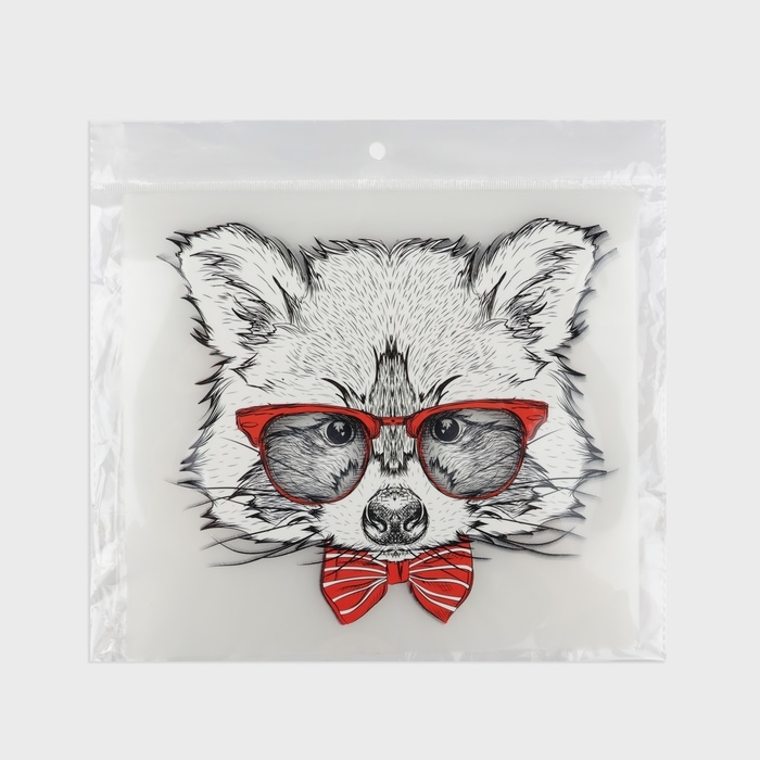 Термотрансфер &laquo;Енот в очках&raquo;, 16,5 &times; 19 см, цена за 1 лист