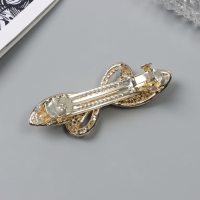 Заколка-автомат для волос "Ливия" бант лепестки, 8,5 см, золото