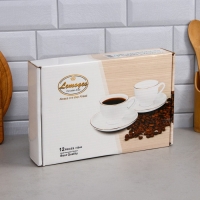 Кофейный набор &laquo;Лимон&raquo;, 12 предметов, 6 чашек 100 мл, фарфор, Иран