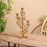 Подсвечник на 3 свечи "Фьюри" алюминий 10х18х37 см