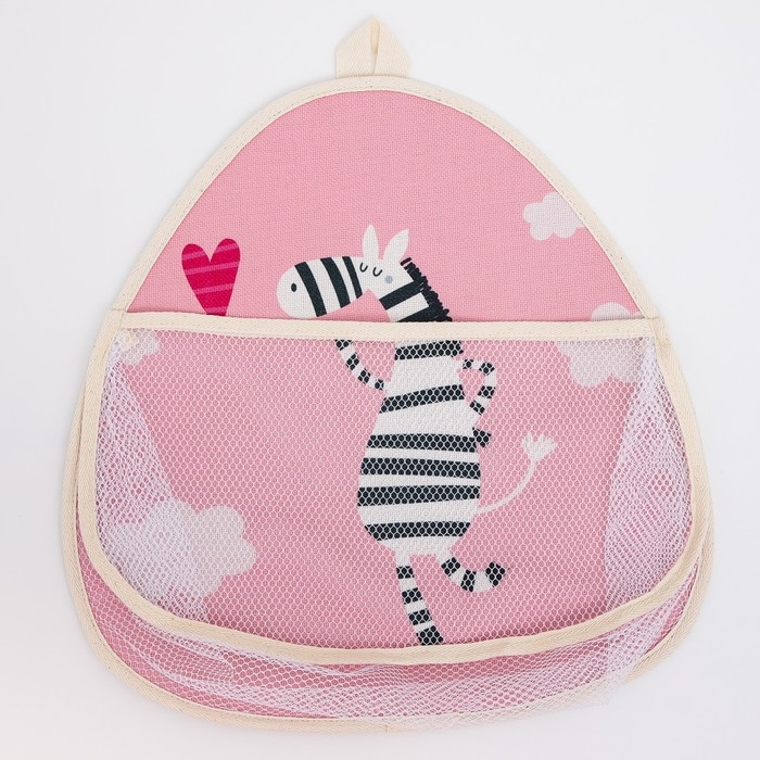 Сетка для хранения игрушек в ванной с петелькой &laquo;Зебра&raquo;