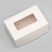 Коробка складная, с окном, белая, 15 х 10 х 7 см