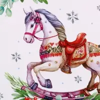 Ланч - бокс прямоугольный &laquo;Новогодняя лошадка&raquo;, 500 мл