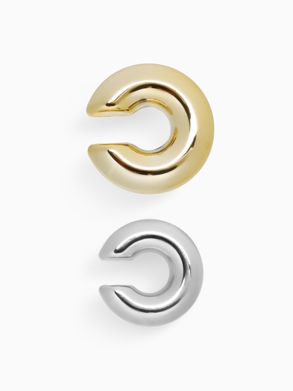 Серьги &laquo;Каффы&raquo; набор 2 шт, бублики, цвет серебро с золотом