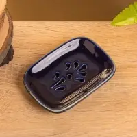 Мыльница "Цветок" керамика, цв. синий, 12х8х2 см