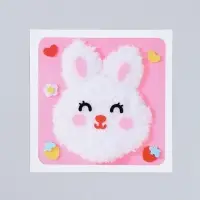 Вышивка по фетру "Зайка", 20,5*20,5 см, цвет розовый