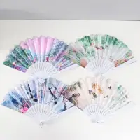 Веер пластик, текстиль "В тропиках" МИКС 23 см