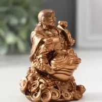 Фигура &laquo;Хотей на жабе&raquo;, 7&times;5.5&times;5.5 см, бронза