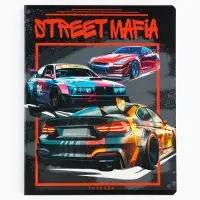 Тетрадь в клетку, 48 л., А5, на скрепке, блок №1, Street race, МИКС