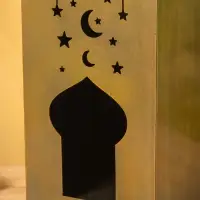 Подсвечник фонарь "Золотой полумесяц" железо 15х15х50,5 см