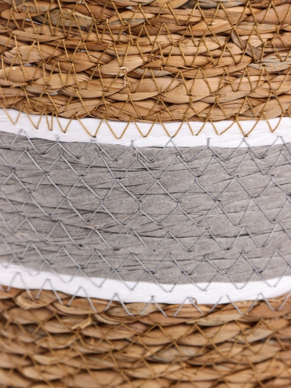 Набор кашпо "Инга" серая полоса, 20,5х25/25,5х28/27х33см