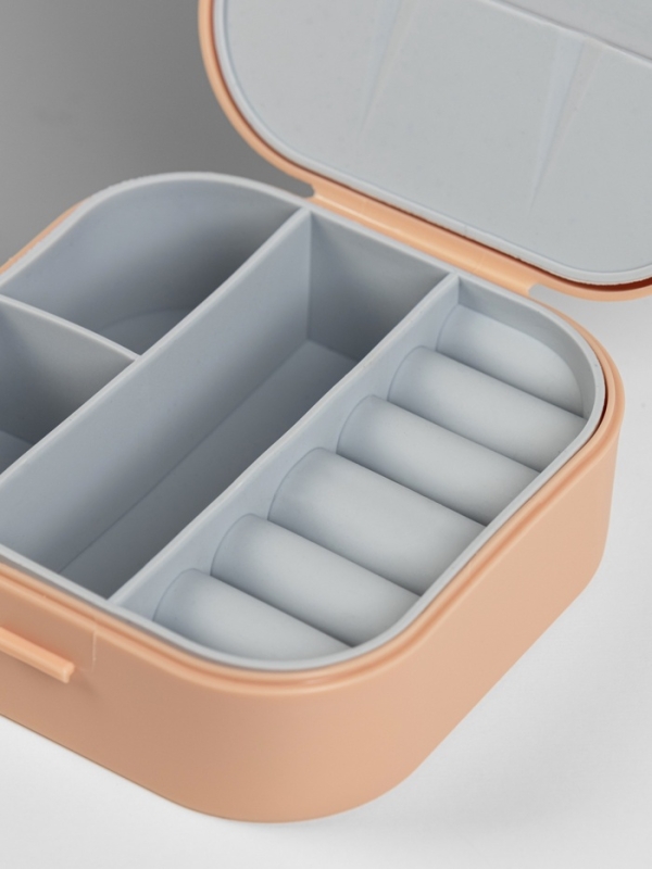 Органайзер для украшений &laquo;Шкатулка&raquo;, с крючками, 9&times;9&times;3.8 см, розовый