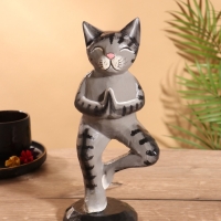 Сувенир интерьерный "Кот-йог" дерево 28 см