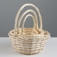 Набор корзин, 3 шт, 24&times;12&times;12/29 см, 19&times;10&times;10/25 см, 15&times;9&times;9/20 см, ива