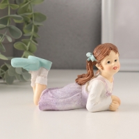 Сувенир полистоун "Малышка в сиреневом сарафане" 14х6,5х7 см
