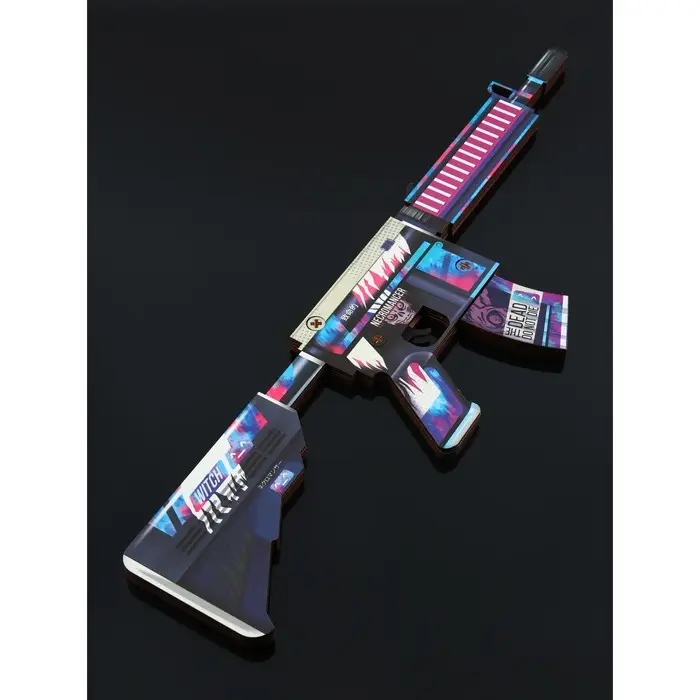 Набор сувенирное оружие &laquo;Некромантика&raquo;, автомат М4А4, пистолет с глушителем, нож-штык, 3 шт