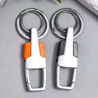 Брелок металл, пластик двойное кольцо "Карабин" МИКС 8х3,2 см