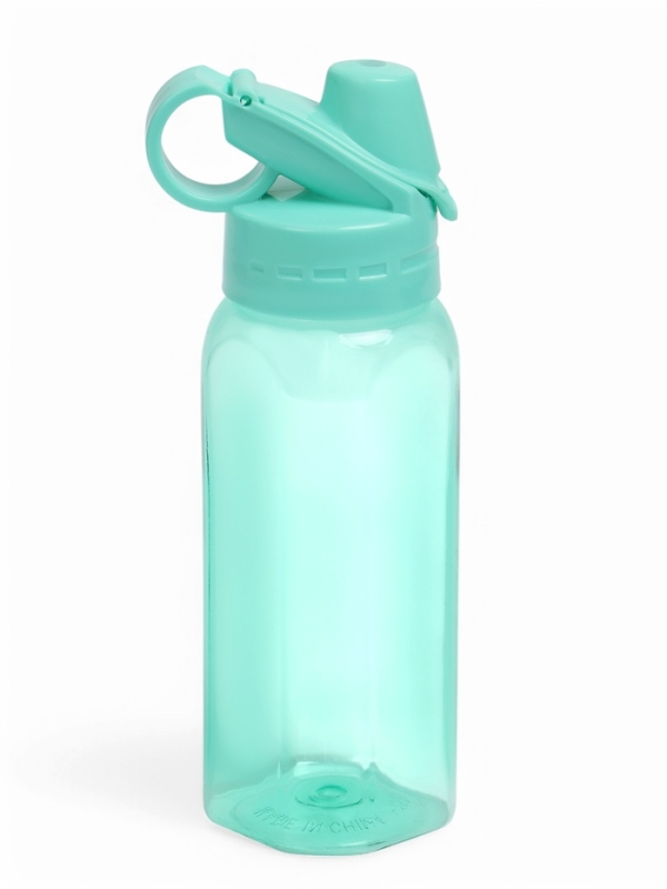 Бутылка для воды спортивная прозрачная, 450 мл, 20 х 8 см, бирюзовая