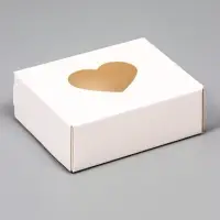 Коробка складная &laquo;Сердца&raquo;, ,белый, 10&times;8&times;3.5 см