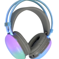 Наушники полноразмерные Mybit W-33, RGB подсветка, BT5.3, 800 мАч, Type-C, зелёные