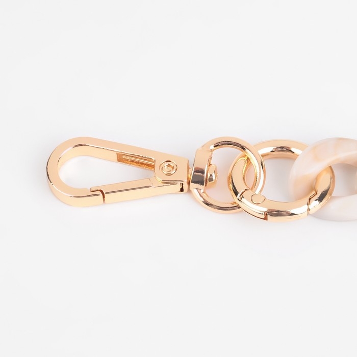 Цепочка для сумки, пластиковая, с карабинами, 23 &times; 17 мм, 30 см, цвет светлый агат/золотой