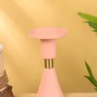 Подсвечник на 1 свечу текстурный "Пудровый" 10,5х10,5х19,5 см