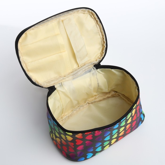 Косметичка на молнии, с ручкой, цвет чёрный