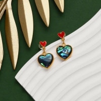 Серьги &laquo;Галиотис&raquo; сердце, цвет зелёный в золоте