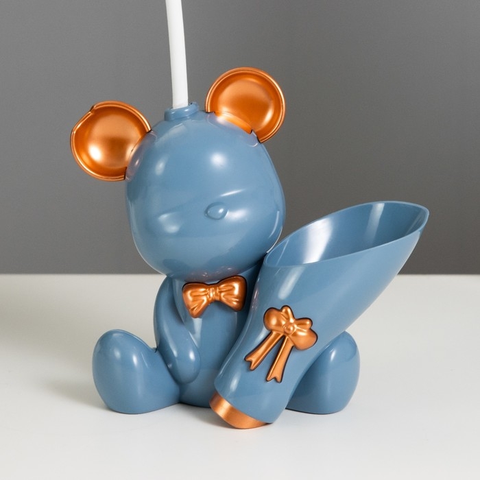 Настольная лампа с точилкой "Мишка" LED 2Вт 3000К USB АКБ синий 15х14х30 см