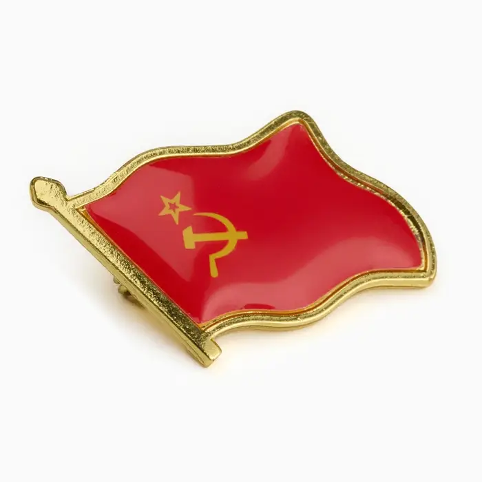 Значок &laquo;Флаг СССР&raquo;, 2&times;3 см, цвет красный в золоте