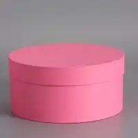 Коробка круглая розовая, 25 х 12 см