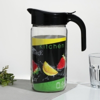 Кувшин &laquo;Амфора&raquo;, стеклянный, 1.5 л, с черной крышкой