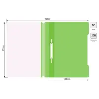 Папка-скоросшиватель Calligrata, А4, 120 мкм, салатовая, прозрачный верх