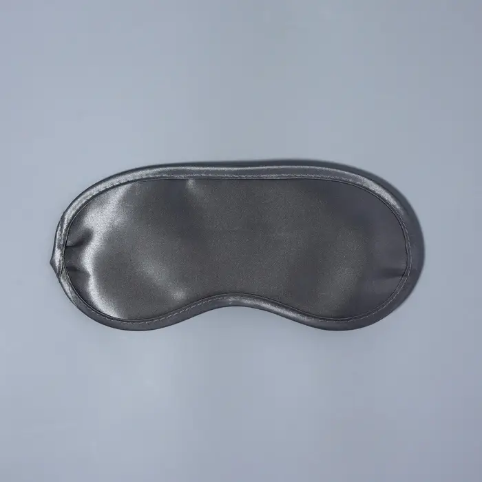 Маска для сна, сатиновая, резинка одинарная, 19&times;8.5 см, серая