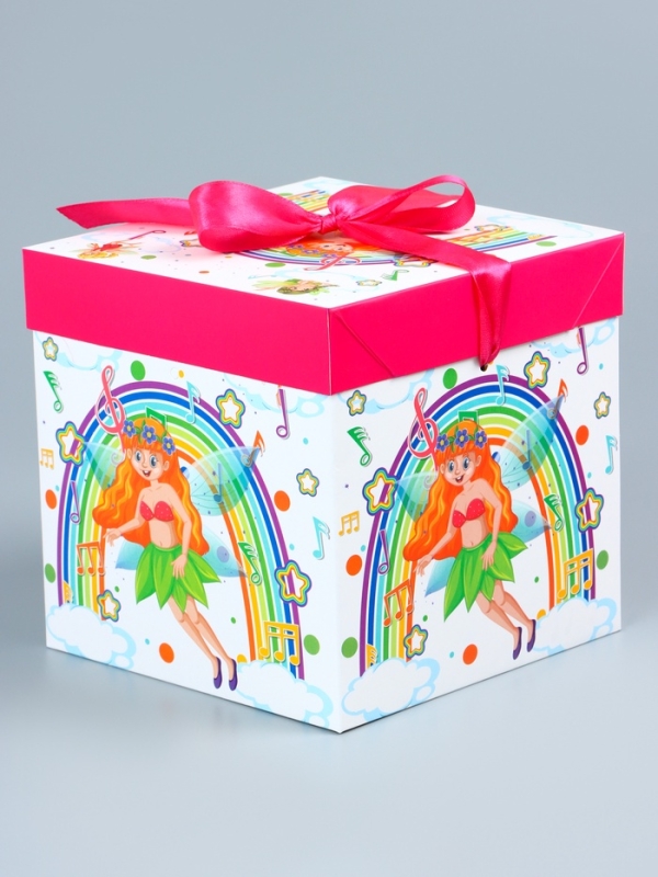 Коробка подарочная самосборная &laquo;Детская&raquo; Фея 15&times;15&times;15 см